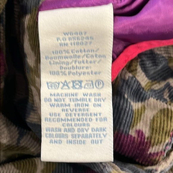 Boden Floral Needlecord Corduroy Frill Ruffle Skirt Size 8 Green Purple - Picture 7 of 7